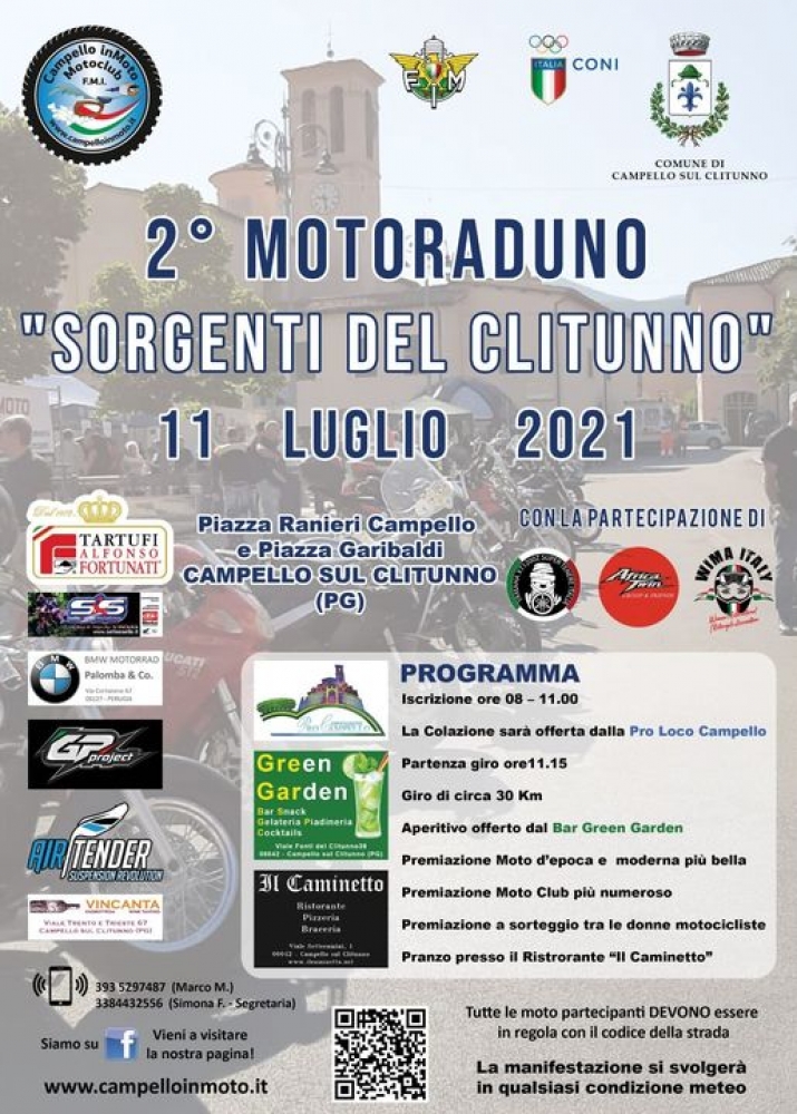 Spoletonline | Campello, tutto pronto per il secondo motoraduno 'Sorgenti del Clitunno' - Vimarsana News